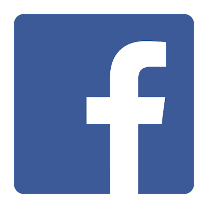 Facebook letter f icon features a solid blue color and minimalist style on a transparent background.