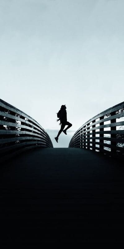 Leap of Freedom - Dynamic Silhouette on the Bridge