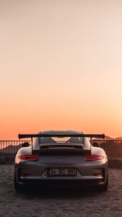 Porsche GT3 RS Sunset Tail Lights Phone Wallpaper