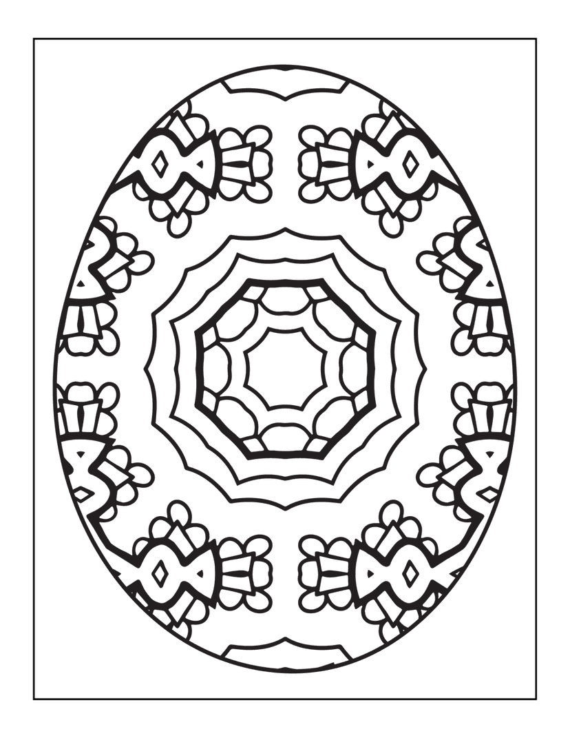Monochrome geometric mandala design features intricate symmetrical linework on a dark matte background.