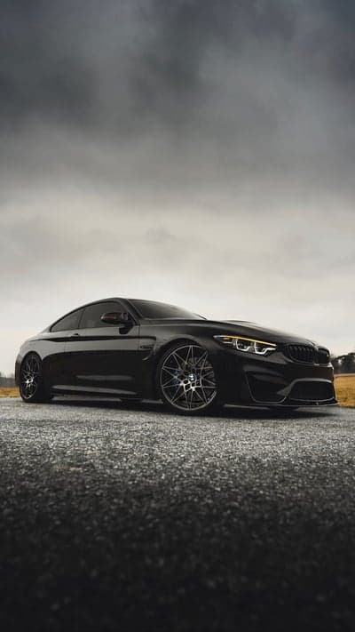 Aggressive Black BMW M4 Coupe Moody Phone Wallpaper