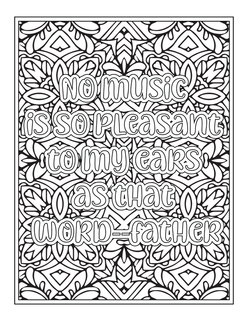 Fatherhood quote typography in white lettering layered over a circular mandala pattern on a black background.
