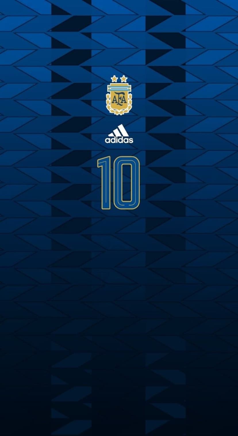 Blue soccer jersey featuring a gold AFA crest and number 10 over a dark geometric gradient fabric texture.