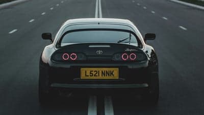 Midnight Black Toyota Supra JDM Sports Car Phone Wallpaper