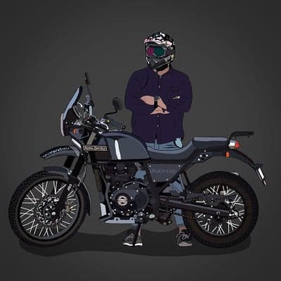 Man in Helmet Poses with a Motorcycle