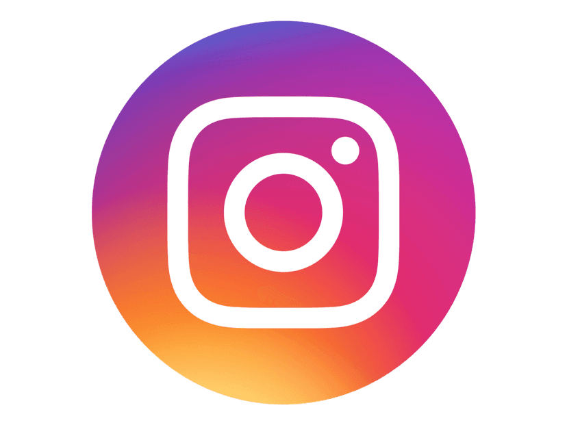 Instagram logo in purple featuring a camera glyph and trademark text against a transparent background.