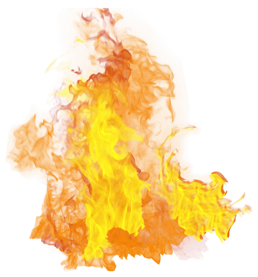 Fire flame vector featuring stylized yellow and orange tongues of heat with sharp flickering points and glow.