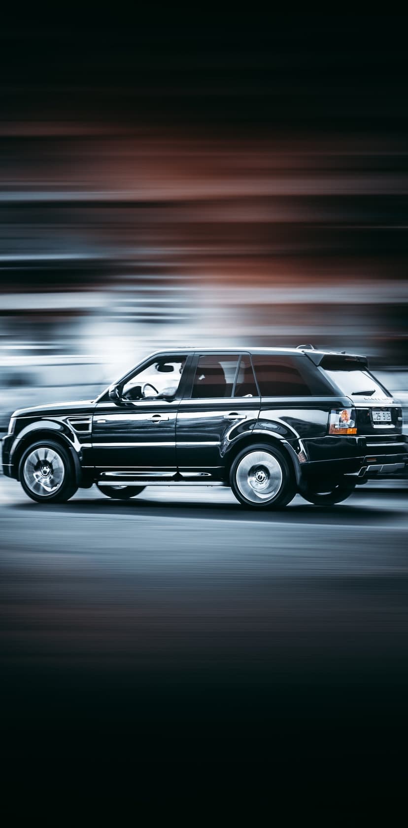 Black Range Rover Sport Motion Blur Mobile Wallpaper