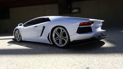 White Lamborghini Aventador Rear Angle Supercar Wallpaper