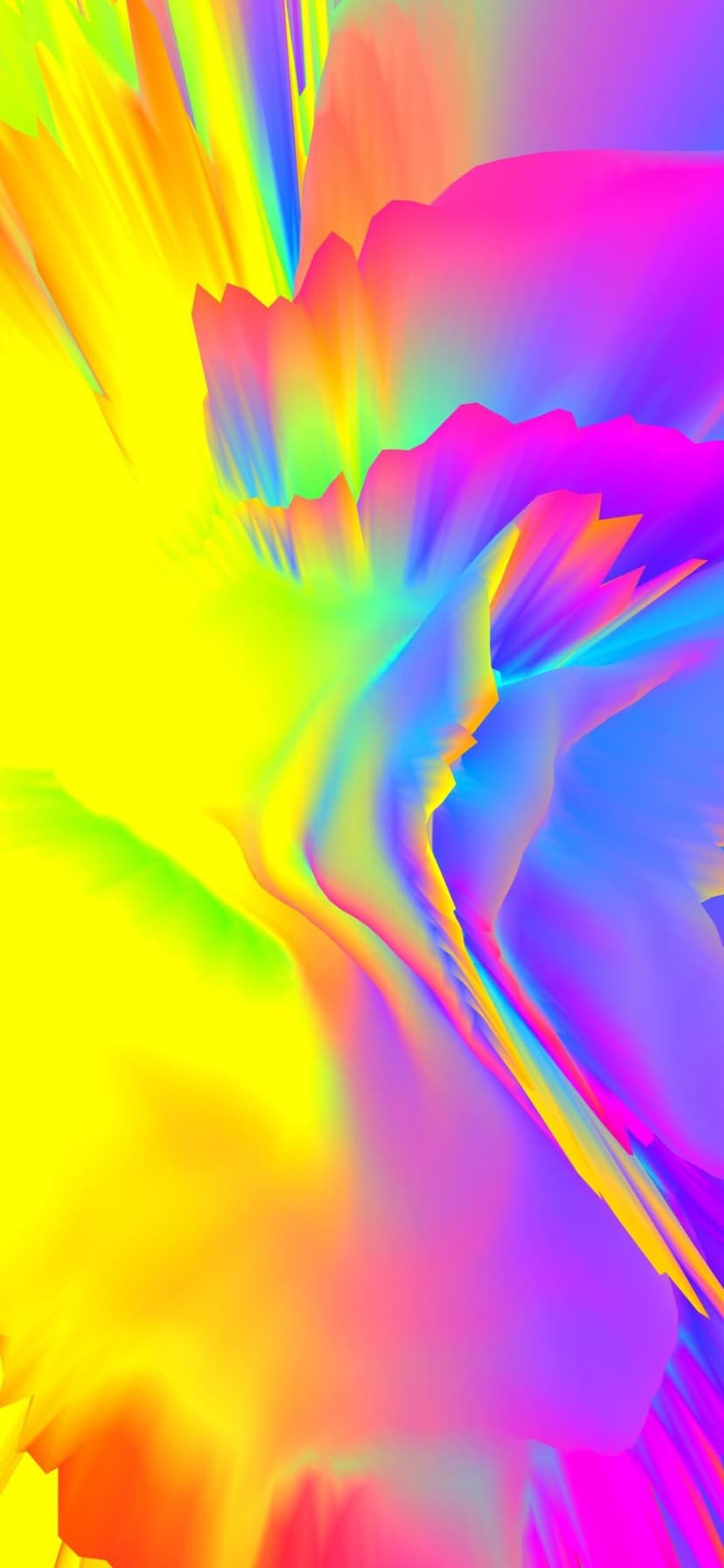 Swirling plumes of violet, orange, and blue neon ink collide in a vibrant, high-energy prismatic explosion.