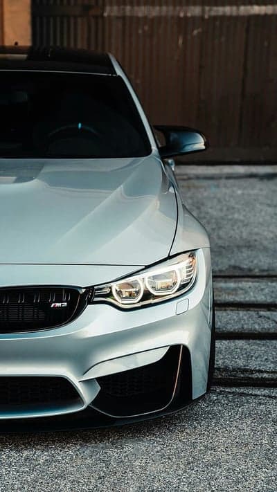 BMW M4 Coupe Metallic Grille Detail Phone Wallpaper