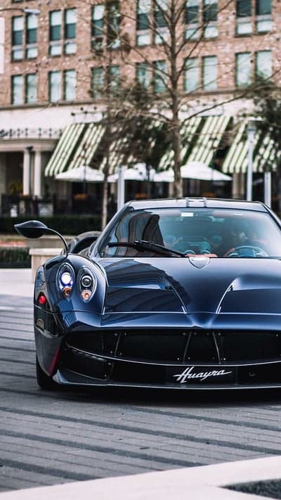 Dark Blue Pagani Huayra Front Shot