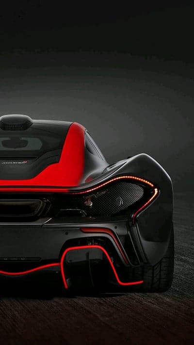 McLaren P1 Rear Taillights Black and Red Mobile Wallpaper