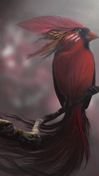 Stunning Red Cardinal Perched on a Branch