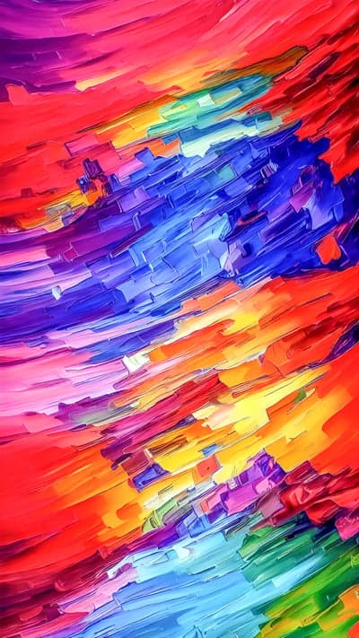 Abstract Rainbow Brushstroke Art
