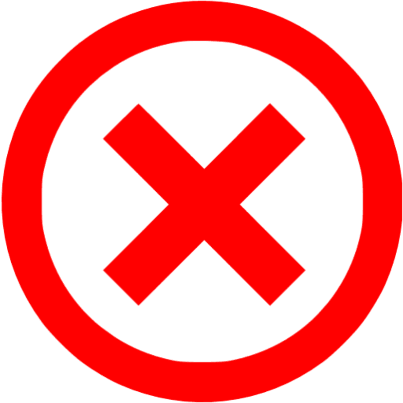 Red X mark icons and green check symbols appear side-by-side as clean, two-dimensional vector graphics.