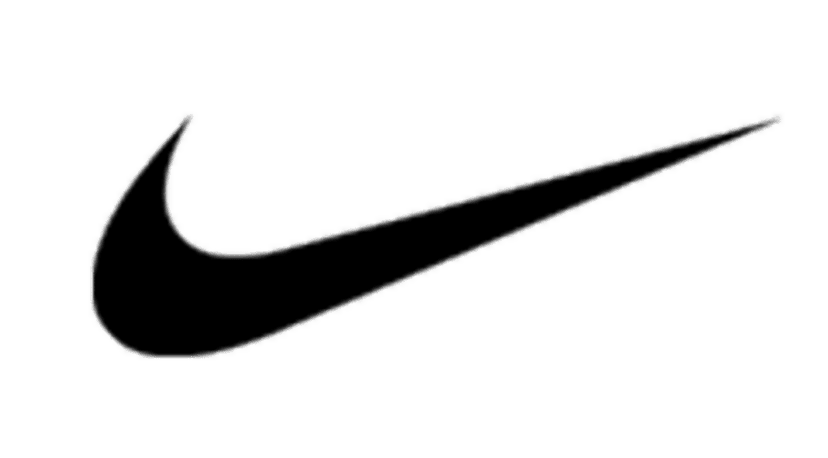 Nike Swoosh black athletic emblem displays a clean silhouette against a transparent background for logo design.