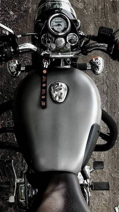 Top View of Classic Royal Enfield Motorcycle