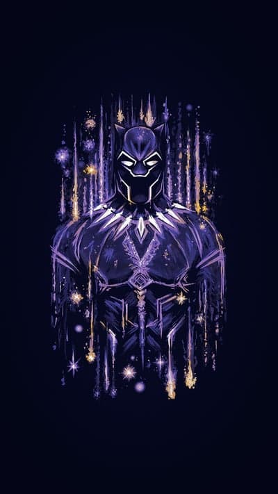 Black Panther Galactic Suit Art Mobile Wallpaper