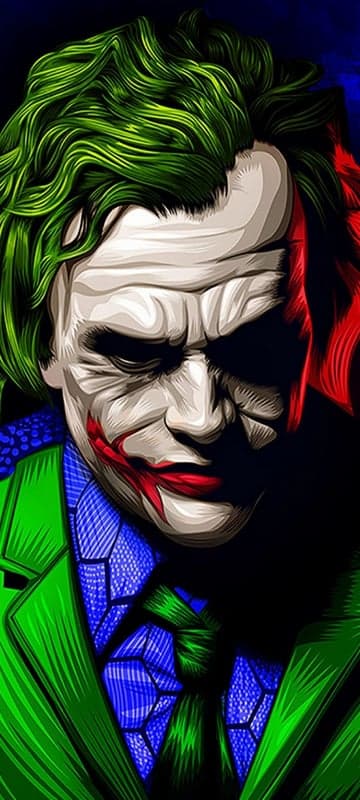 Joker Digital Art Wallpaper with Green Hair and Suit