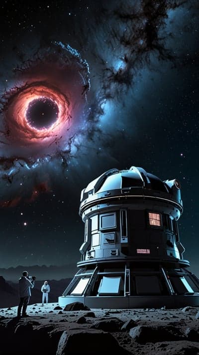 Observatory near Black Hole, Astronauts Explore Alien Planet