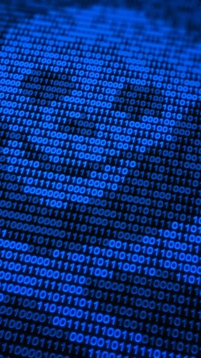 Abstract Blue Binary Code Background with Data Flow