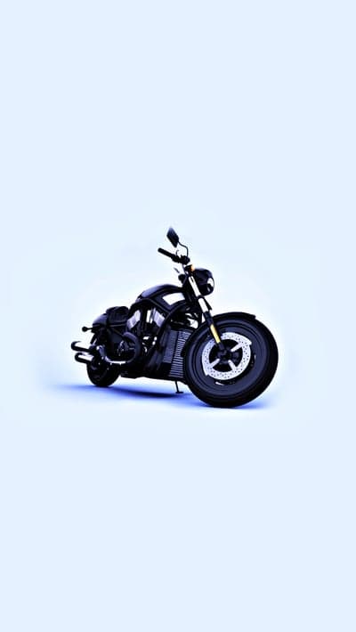 Matte Black Custom Motorcycle Light Blue Mobile Wallpaper