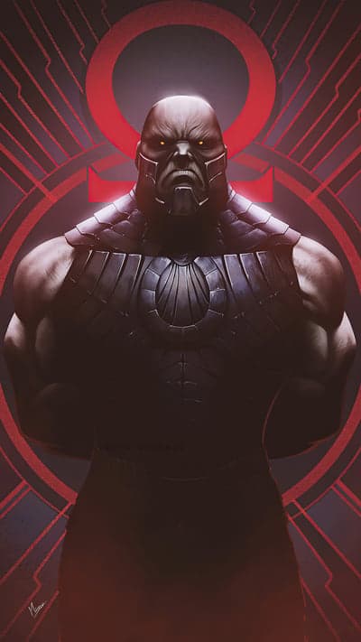 Darkseid Cosmic Power Omega Symbol Background