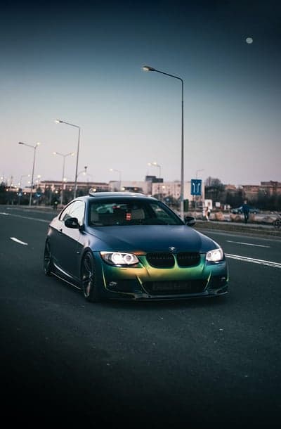 Color Shifting BMW Coupe Urban Twilight Phone Wallpaper