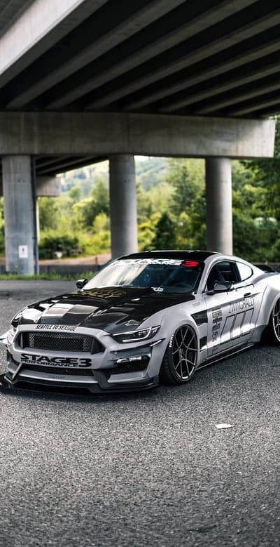 Aggressive Ford Mustang Widebody with Custom Graphics