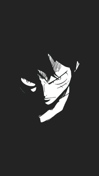 Dark High Contrast Anime Face Phone Wallpaper