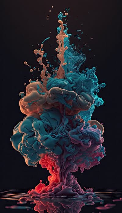 Vibrant Fluid Ink Burst Abstract Mobile Wallpaper