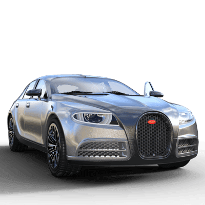 Silver Bugatti Luxury Sedan Concept Mobile Wallpaper