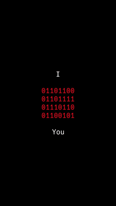 Binary Message - I Love You in Code