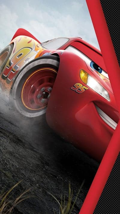 Lightning McQueen Racing in Cars Movie Poster