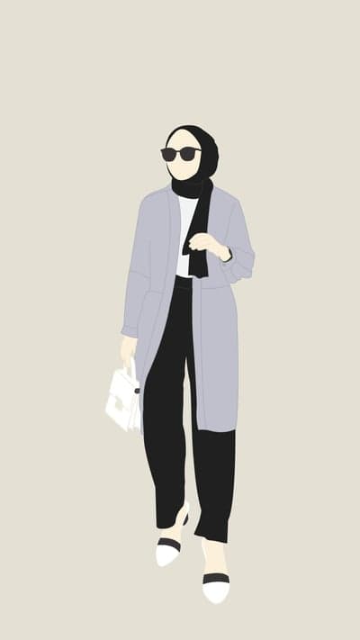 Minimalist Muslim woman in hijab, sunglasses, and chic outfit