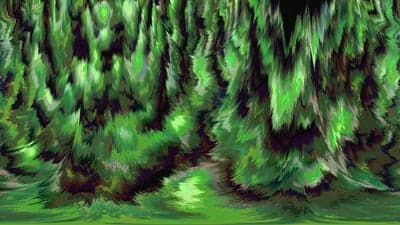 Abstract Forest of Vibrant Green and Purple