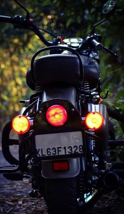 Royal Enfield Motorcycle Rear Lights and License Plate