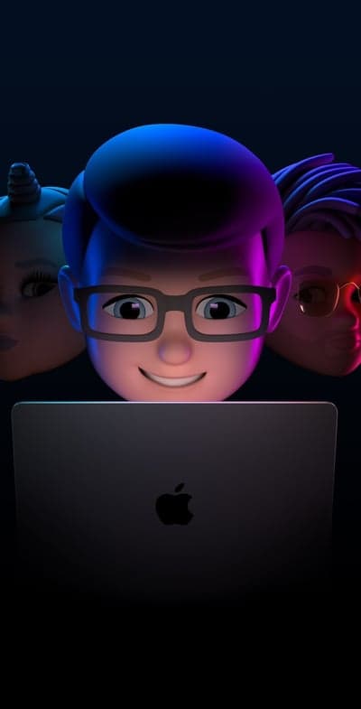 Glowing Neon Memoji Developers Mobile & Tablet Wallpaper