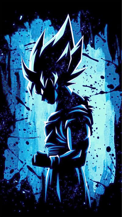 Goku Ultra Instinct Blue Silhouette | Dragon Ball Super Art