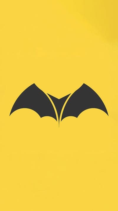Minimalist Black Bat Logo on Yellow Background