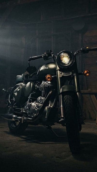 Classic Matte Green Royal Enfield Mobile Wallpaper