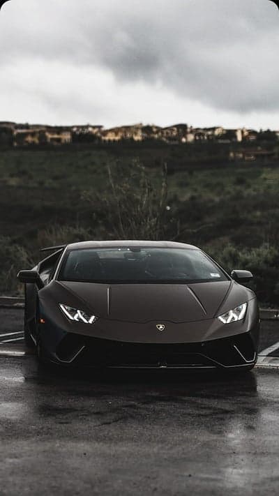 Dark Lamborghini Supercar Rain Mobile Background