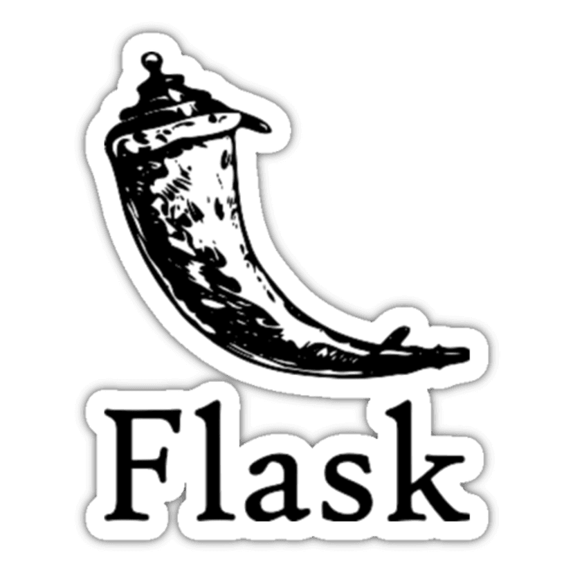 Antique flask horn featuring etched metallic textures and curved leather-wrapped handle on transparent background.