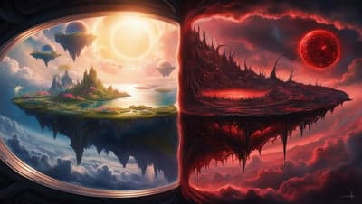 Celestial Paradise and Infernal Void Mobile Wallpaper