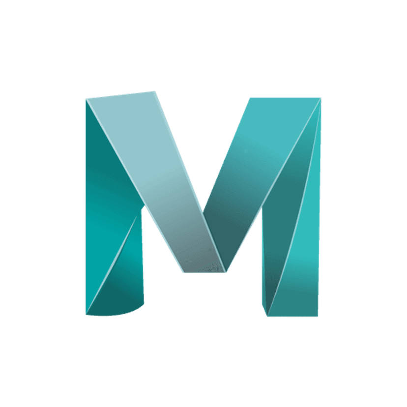 Blue letter M logo featuring a three-dimensional metallic finish with smooth sapphire blue gradients.