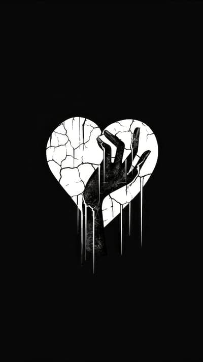 Broken Heart with a Hand Emerging