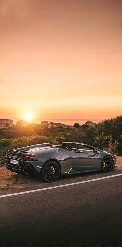 Lamborghini Huracan Spyder Sunset Coastal Drive