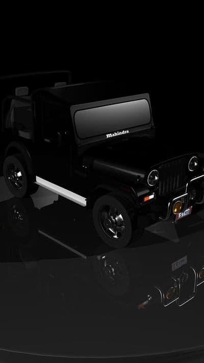 Sleek Black Mahindra Thar 4x4 Off-Road Vehicle