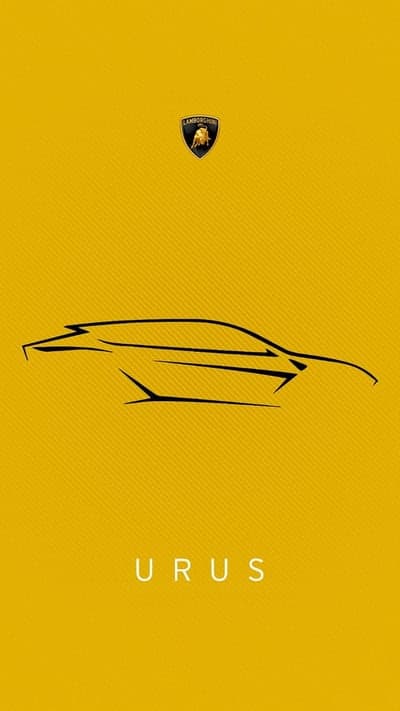 Lamborghini Urus Yellow Minimalist Mobile Wallpaper